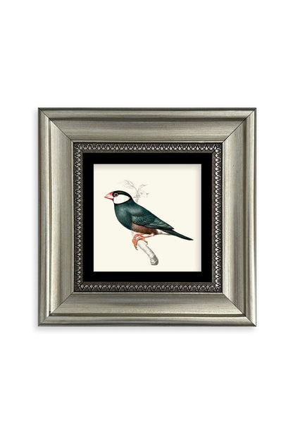 Yeşil Kuş Çerçeveli Taş Tablo 20 cm