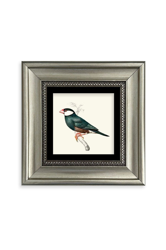 Yeşil Kuş Çerçeveli Taş Tablo 20 cm