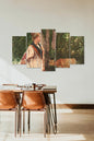 Kadın Manzarası 5 Parçalı Mdf Tablo 60 x 100