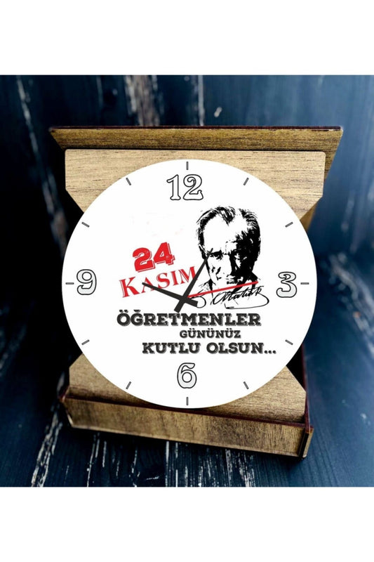 Öğretmenler Günü I Atatürk Silüeti Masa Saati