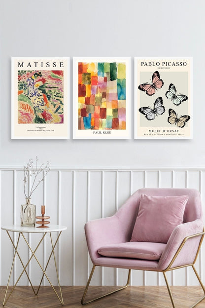 Matisse Üçlü Ahşap Çerçeveli Tablo 40 x 60