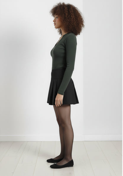 Zincir Detaylı Fitilli Kaşkorse Bluz - Haki