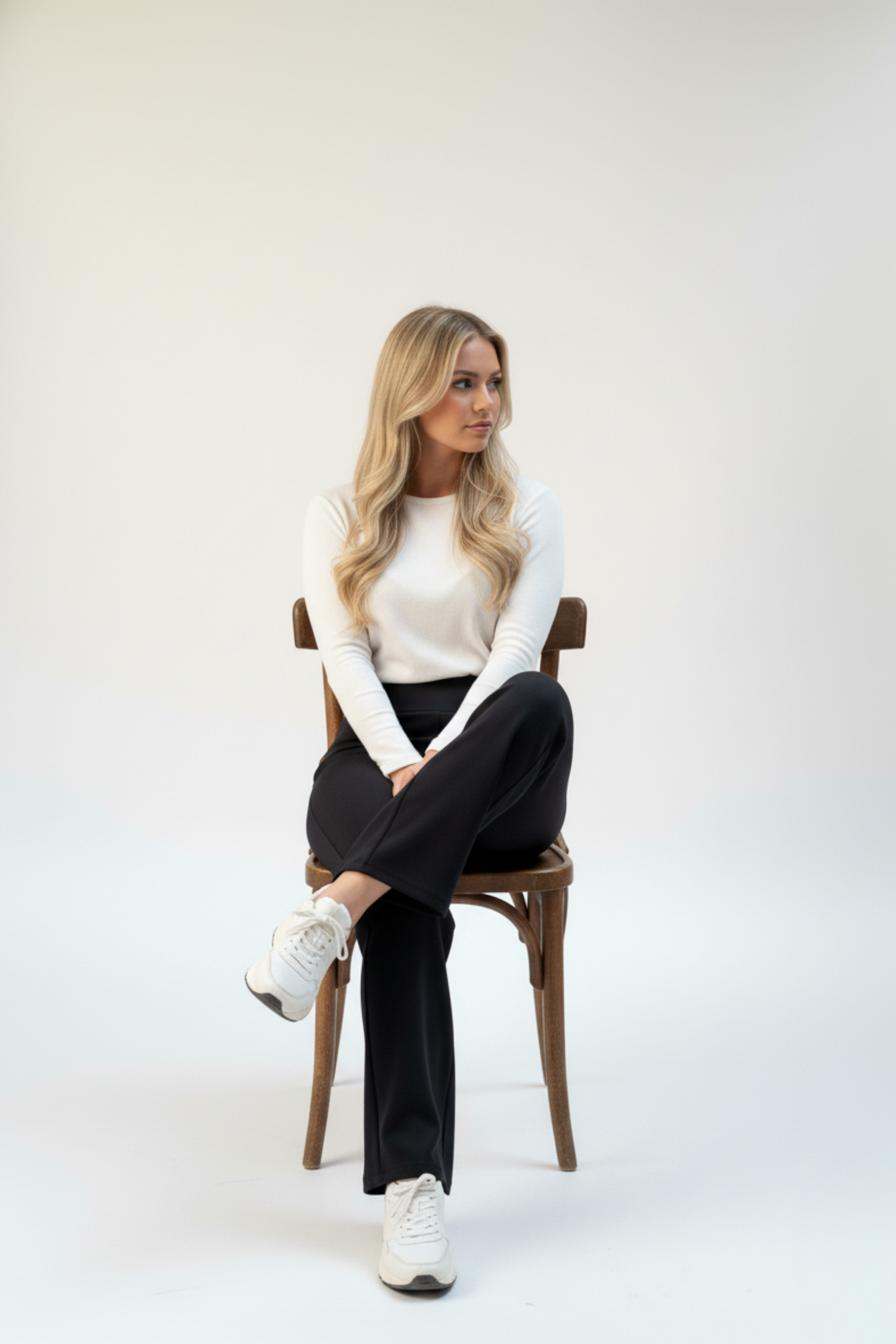 Kadın Süper Yüksek Bel Korsaj Bol Kesim Krep Pantolon – Siyah