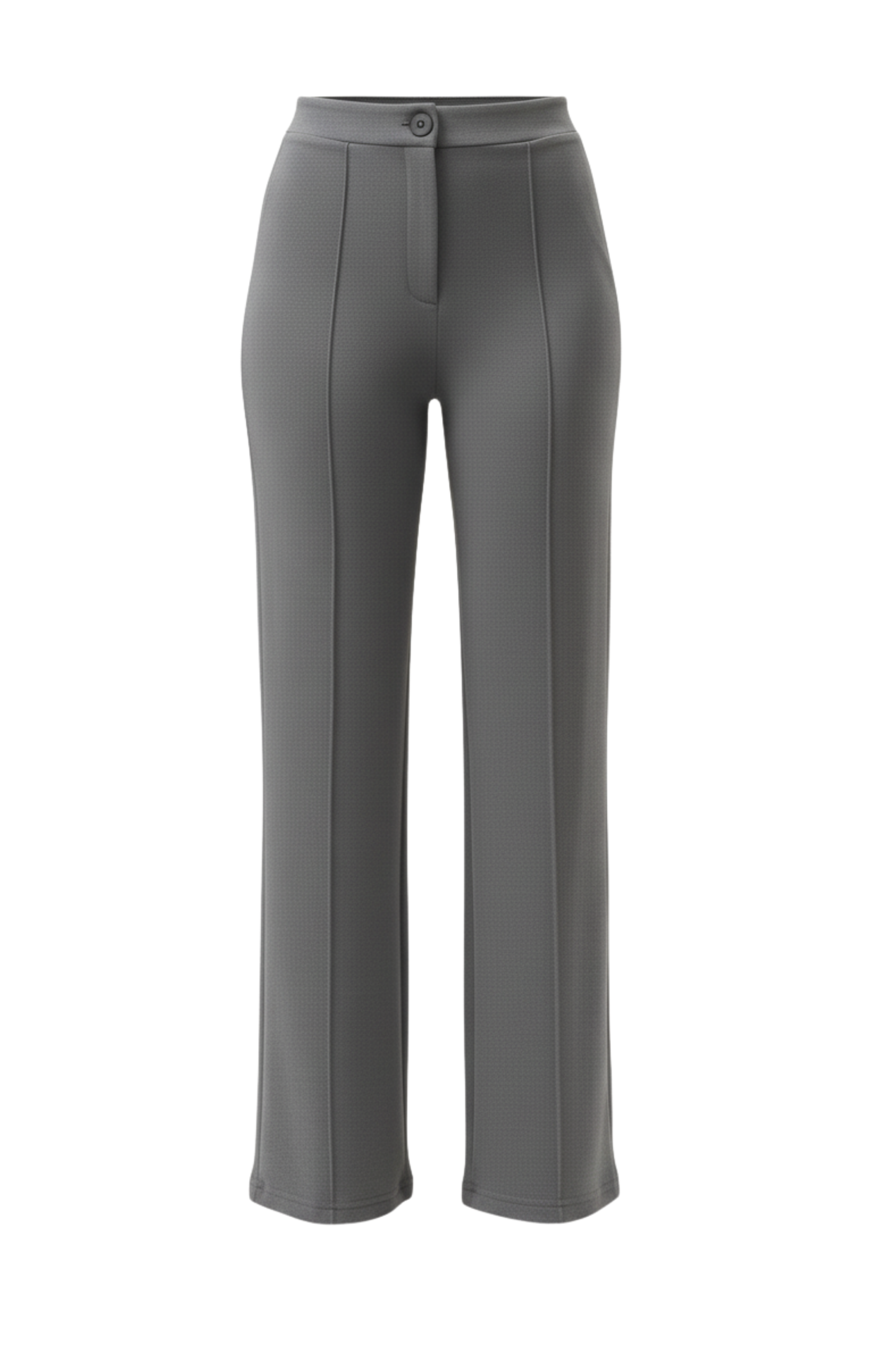 Kadın Yüksek Bel Toparlayıcı Çıma Detaylı Scuba Krep Palazzo İspanyol Paça Pantolon – Gri