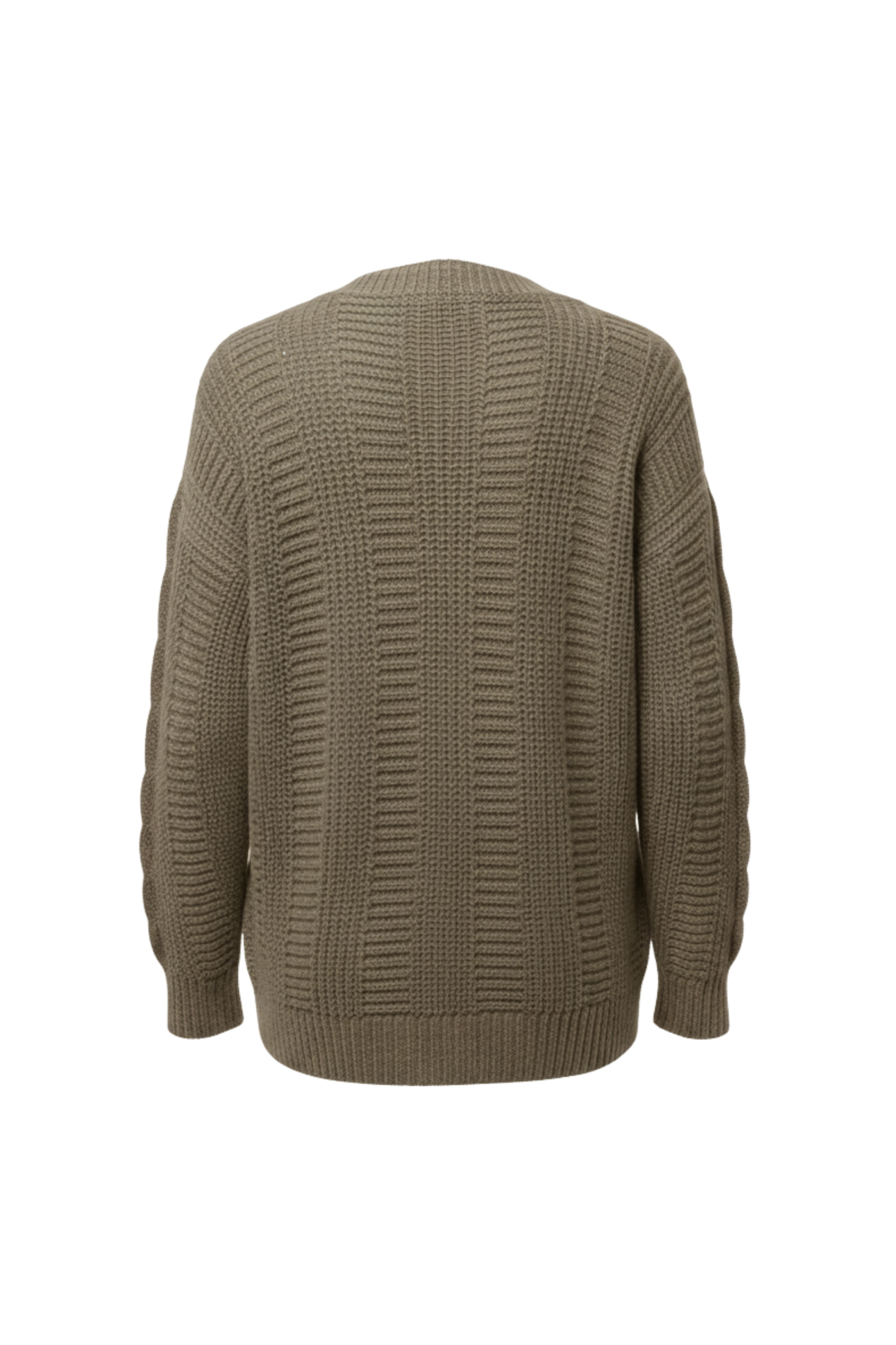 Kadın Kahve Düğmeli Kısa Triko Hırka – Burgulu Örgü Desenli