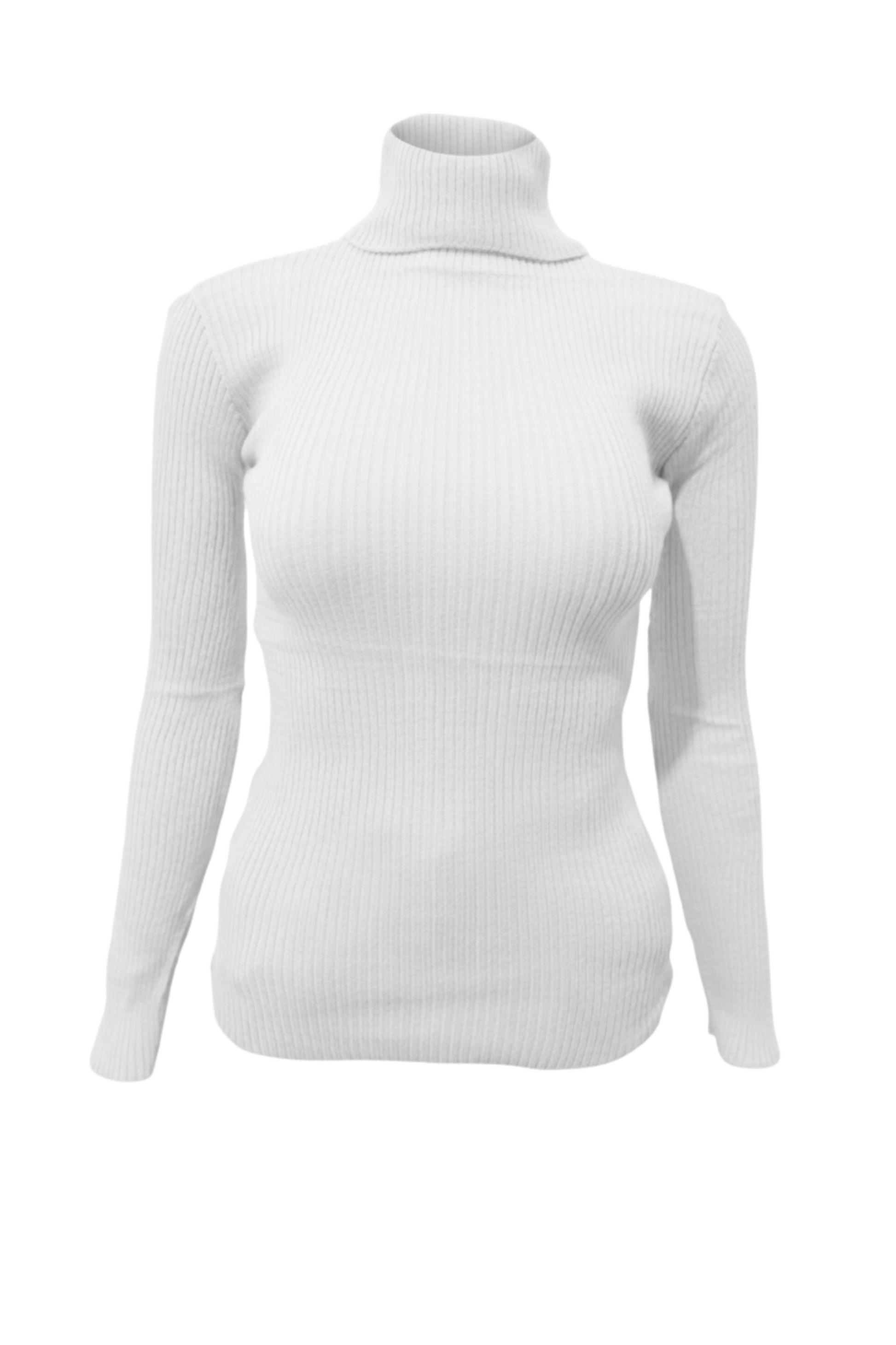 Kadın Beyaz Boğazlı Triko Kazak