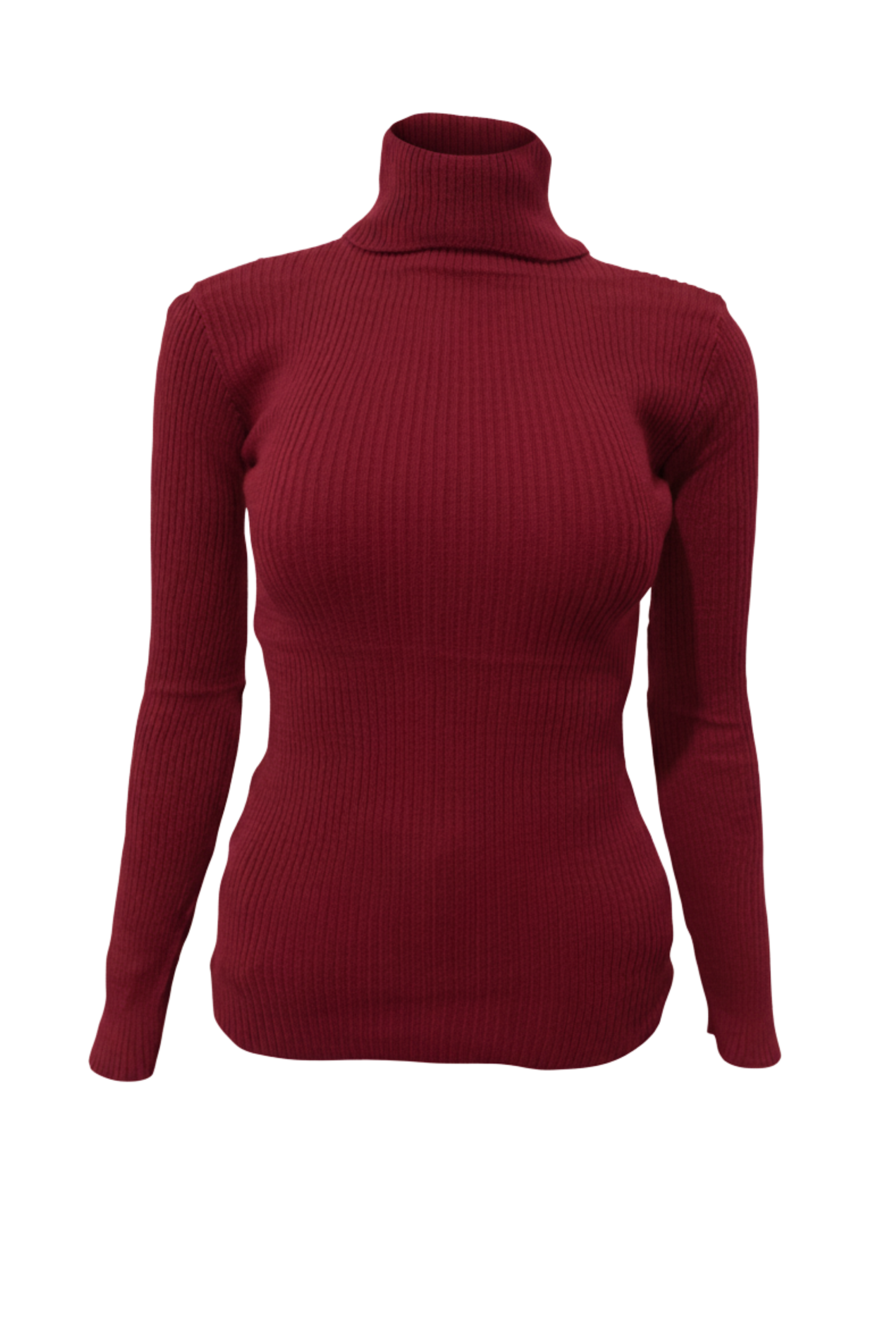 Kadın Bordo Boğazlı Triko Kazak