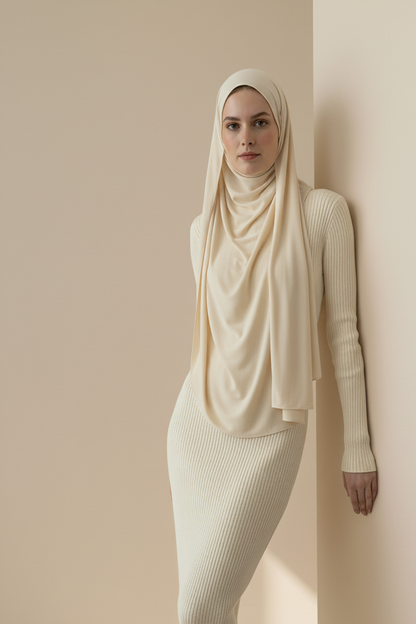 Kadın Bisiklet Yaka Uzun Elbise Tesettür