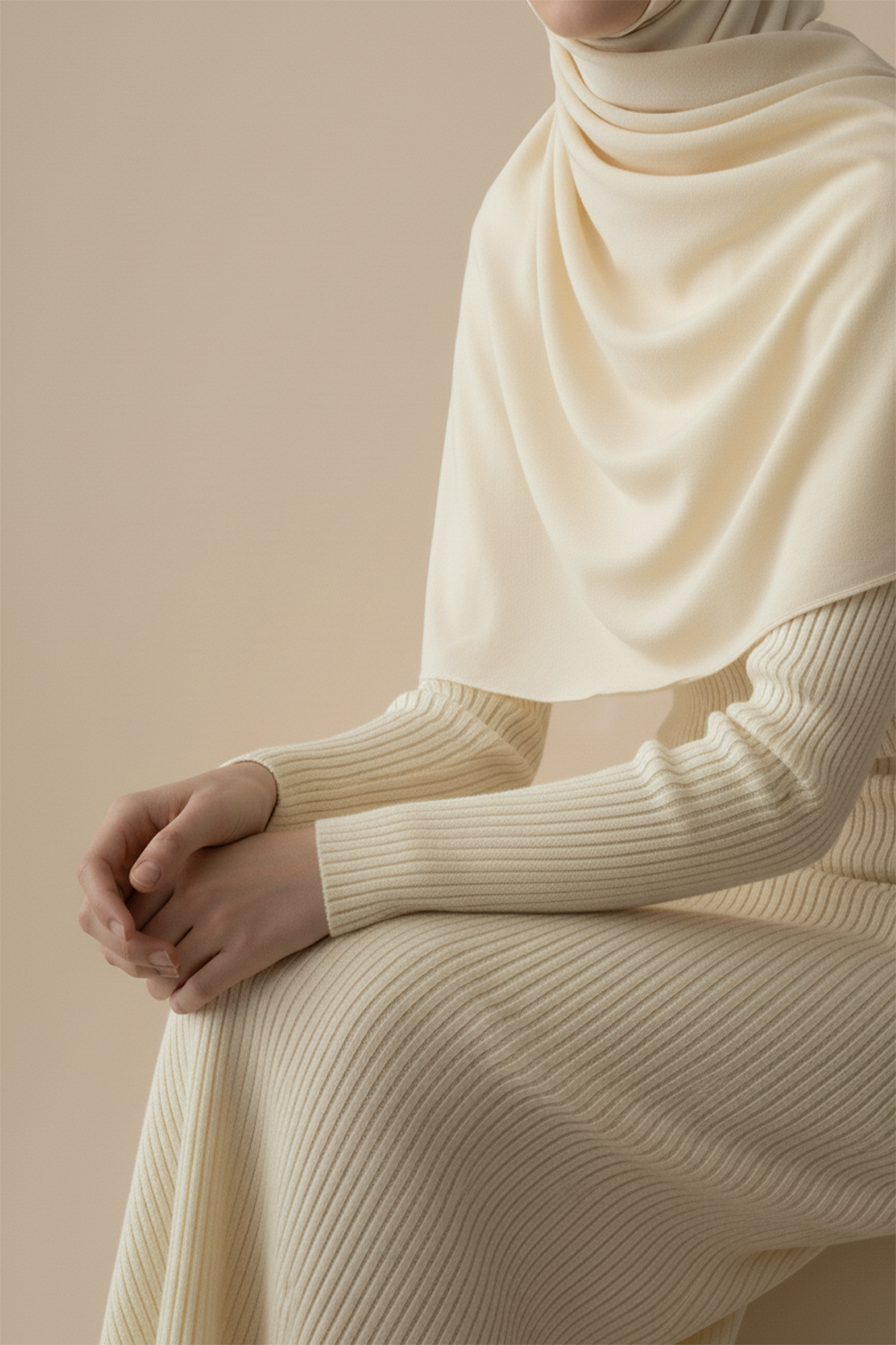 Kadın Bisiklet Yaka Uzun Elbise Tesettür