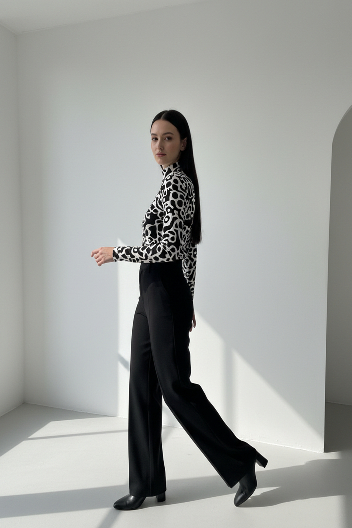 Kadın Zebra Desen Sandy Bluz