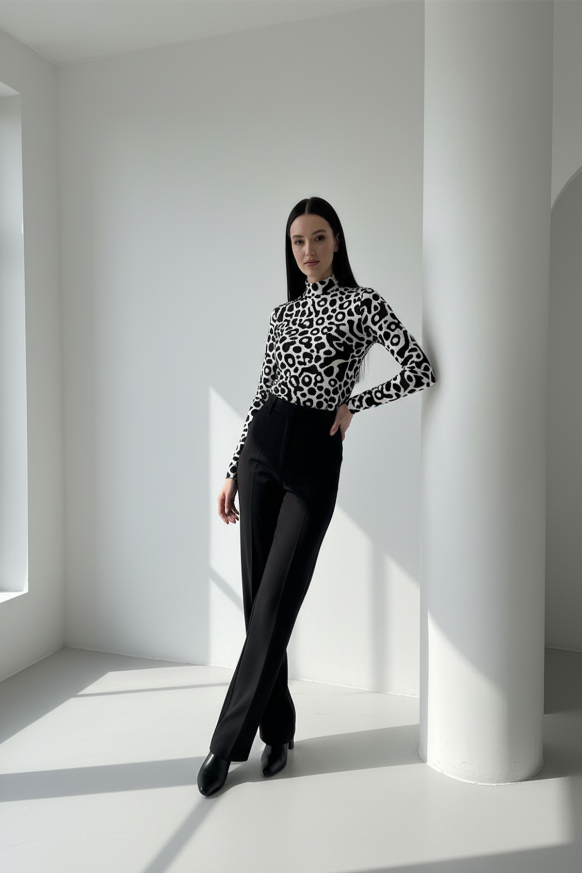 Kadın Zebra Desen Sandy Bluz