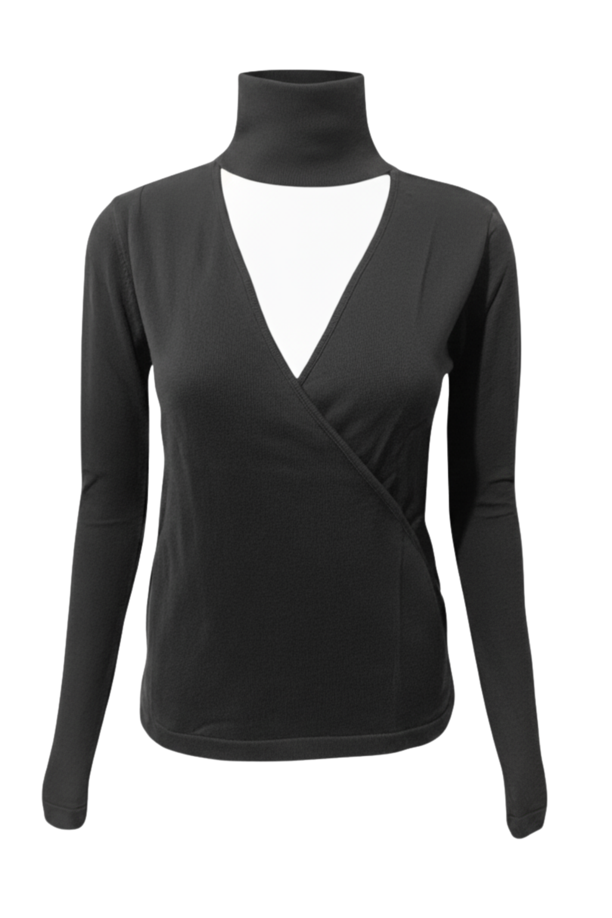 Kadın Boğazlı Pencere Detaylı Gri Triko Kazak