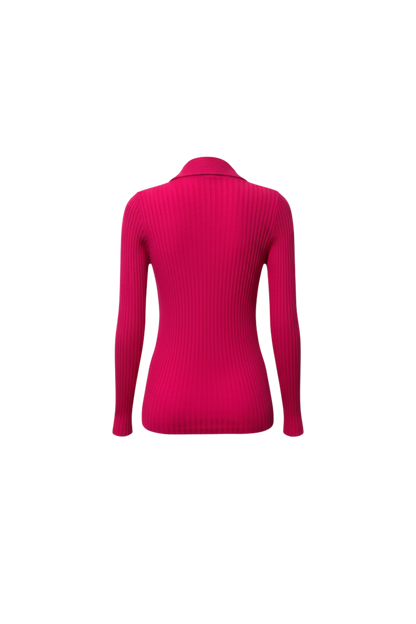 Fitilli V Yaka Düğmeli Kadın Triko Hırka - Pembe