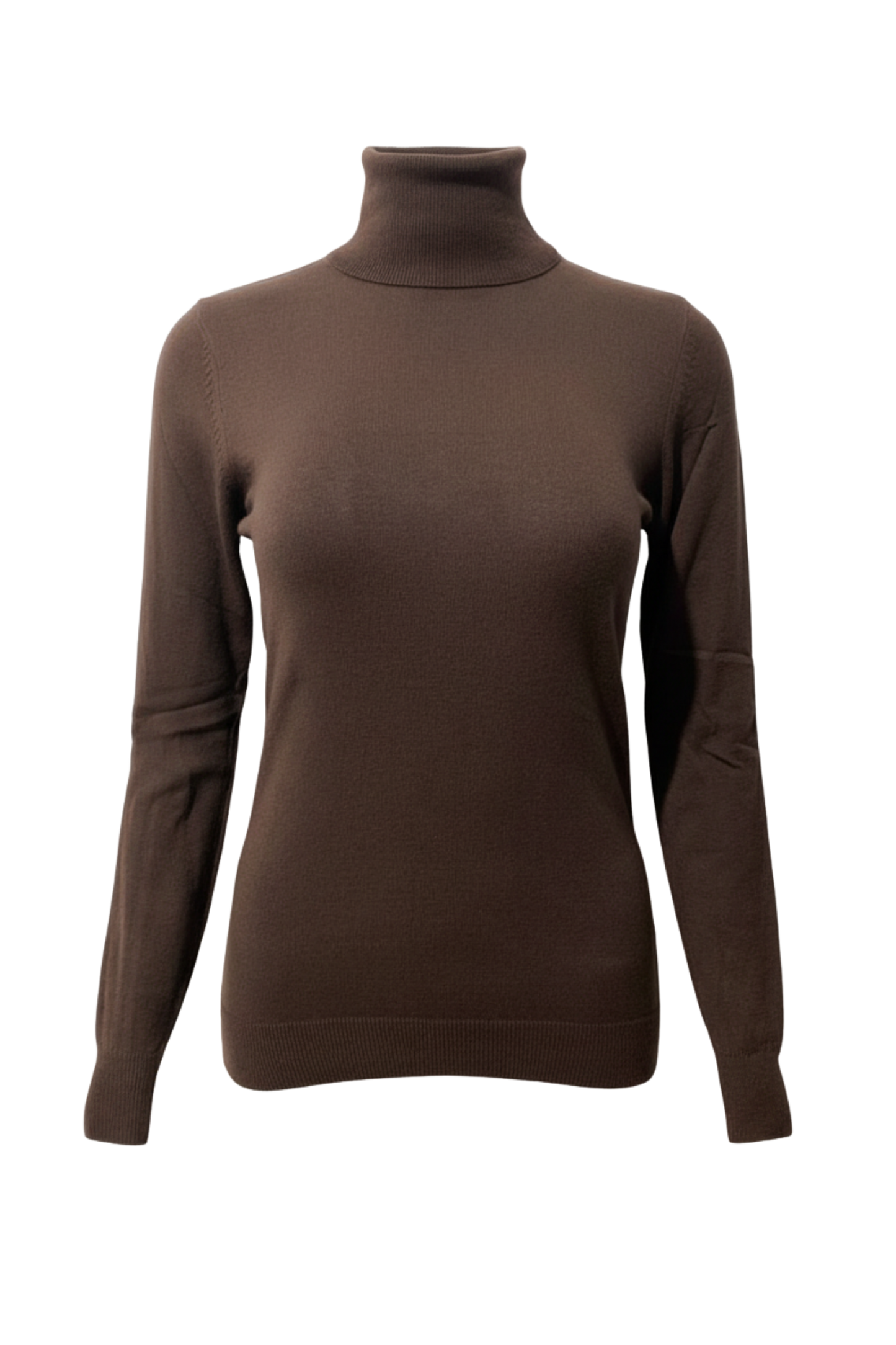 Kahverengi İnce Triko Boğazlı Kadın Kazak