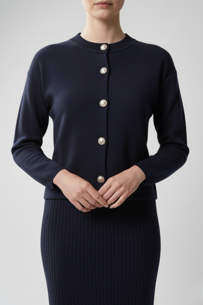 Kadın Hırka Elbise İkili Takım - Lacivert