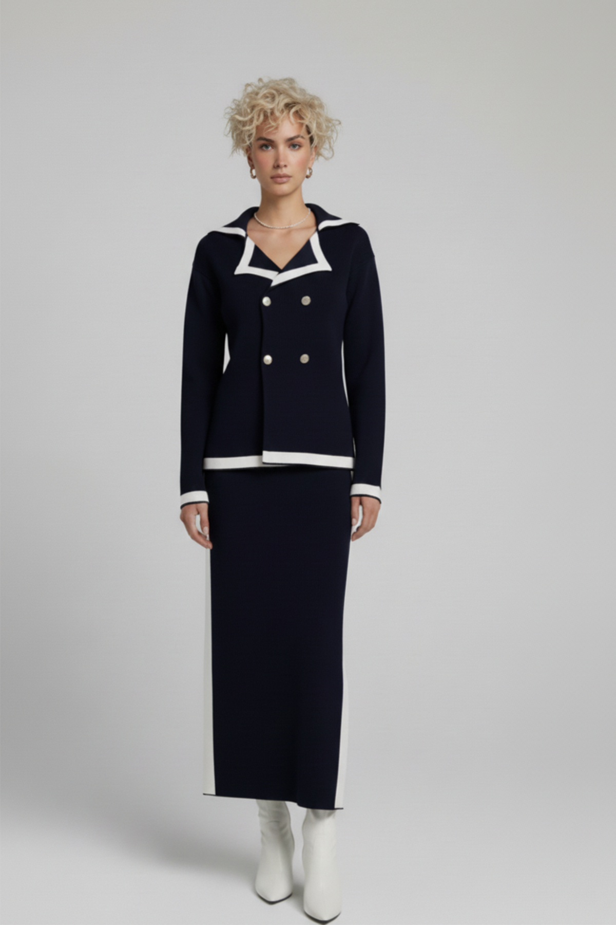 Kadın Triko Ceket Etek İkili Takım