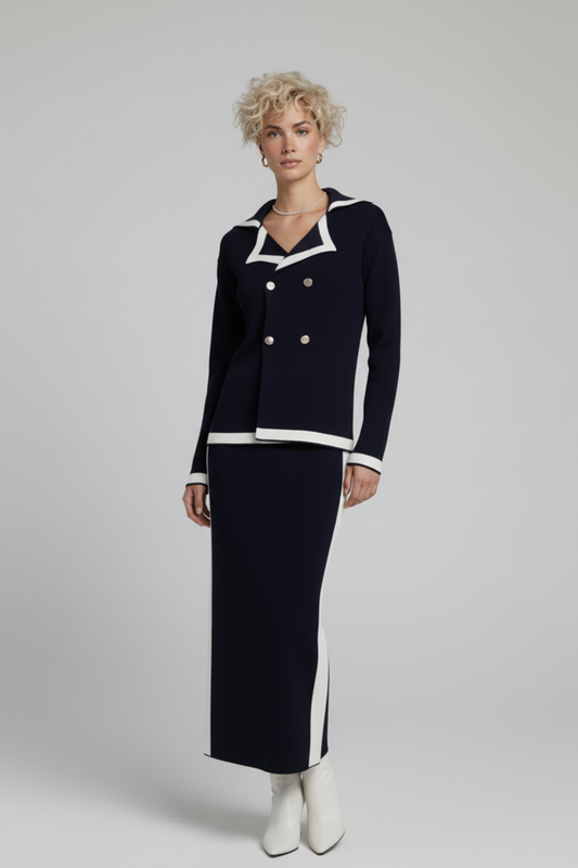 Kadın Triko Ceket Etek İkili Takım