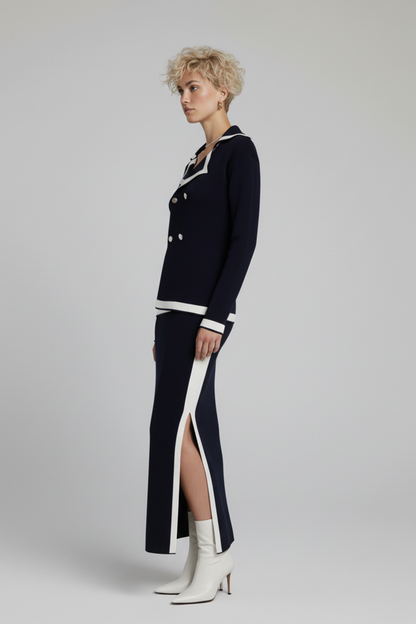 Kadın Triko Ceket Etek İkili Takım