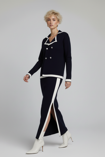 Kadın Triko Ceket Etek İkili Takım