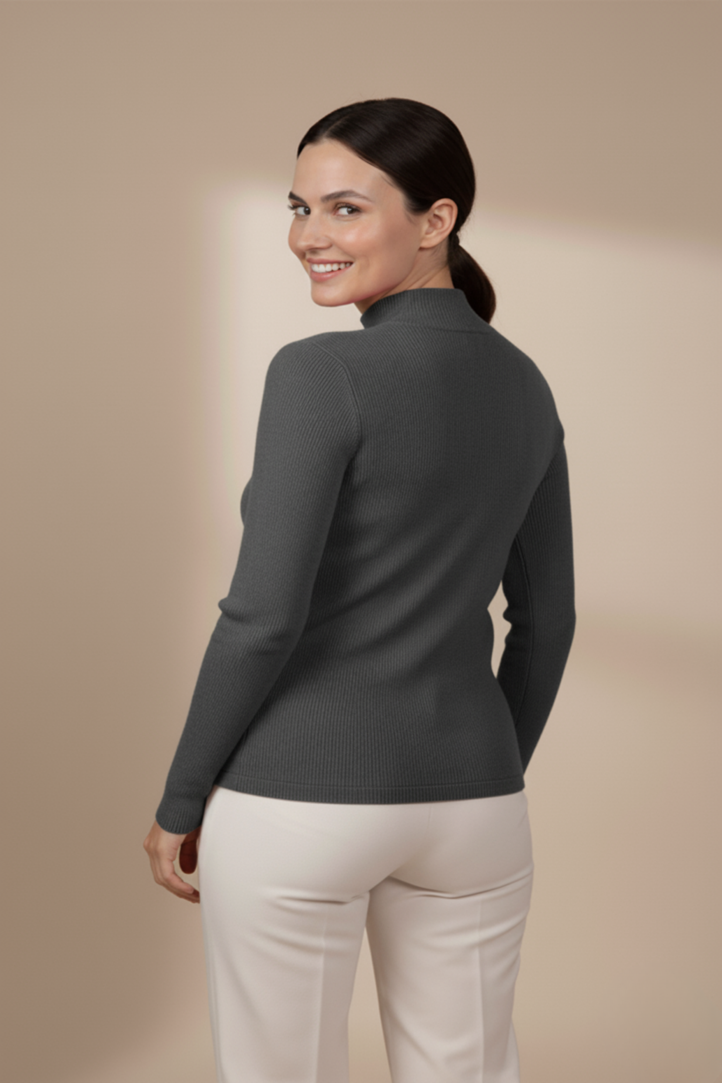 Kadın Gri Balıkçı Yaka Bluz