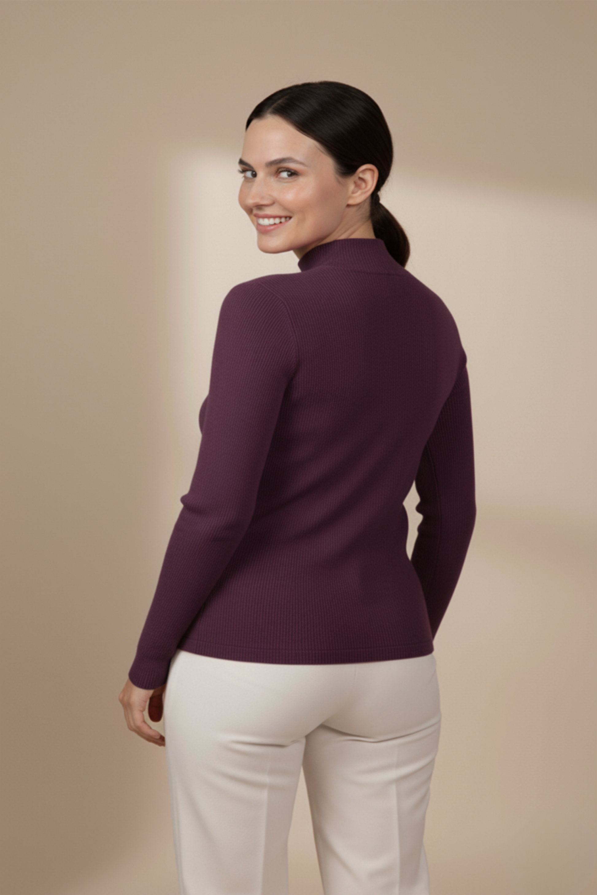 Kadın Balıkçı Yaka Bluz-Mor