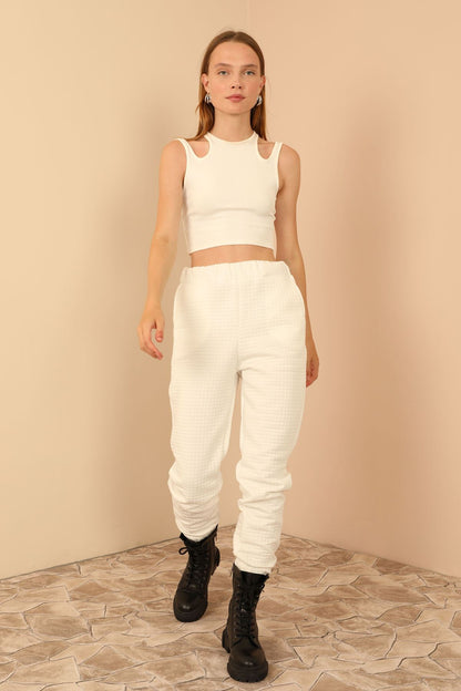 Kadın  Ekru  Pantolon Dört Mevsim