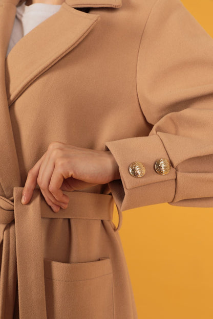 Örme Kaşe Kadın Kaban-Somon