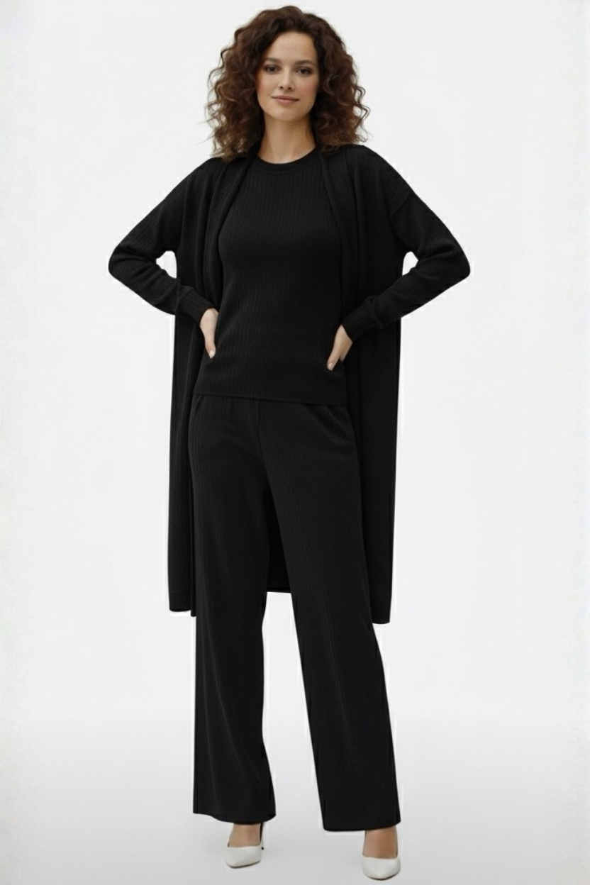 Üçlü takım siyah