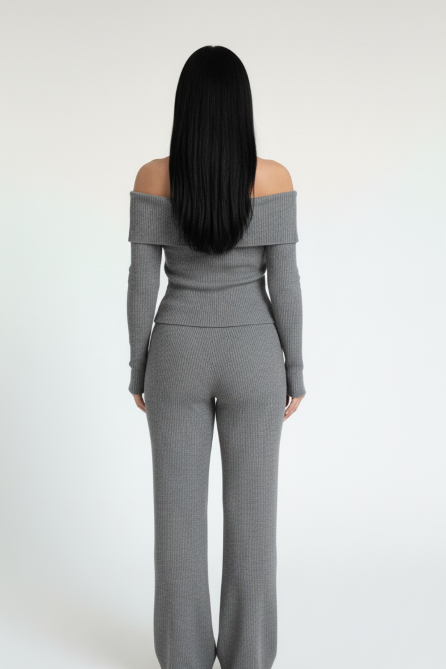 Kadın Madonna Yaka Gri Alt Üst Takım