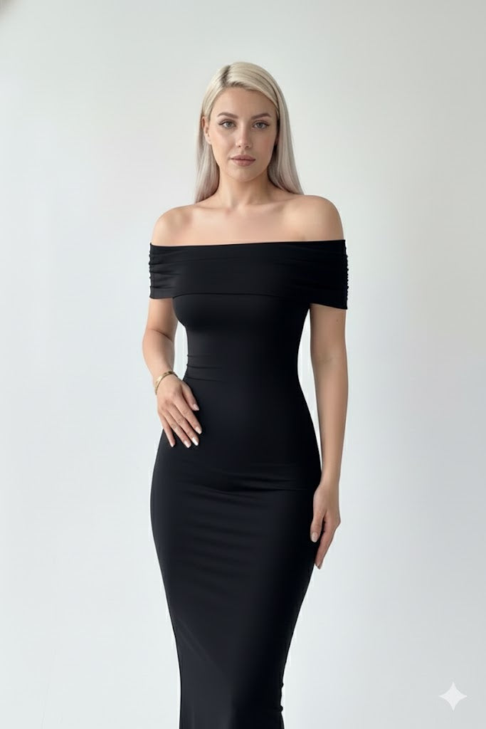 Kadın Madonna Yaka Sandy Elbise