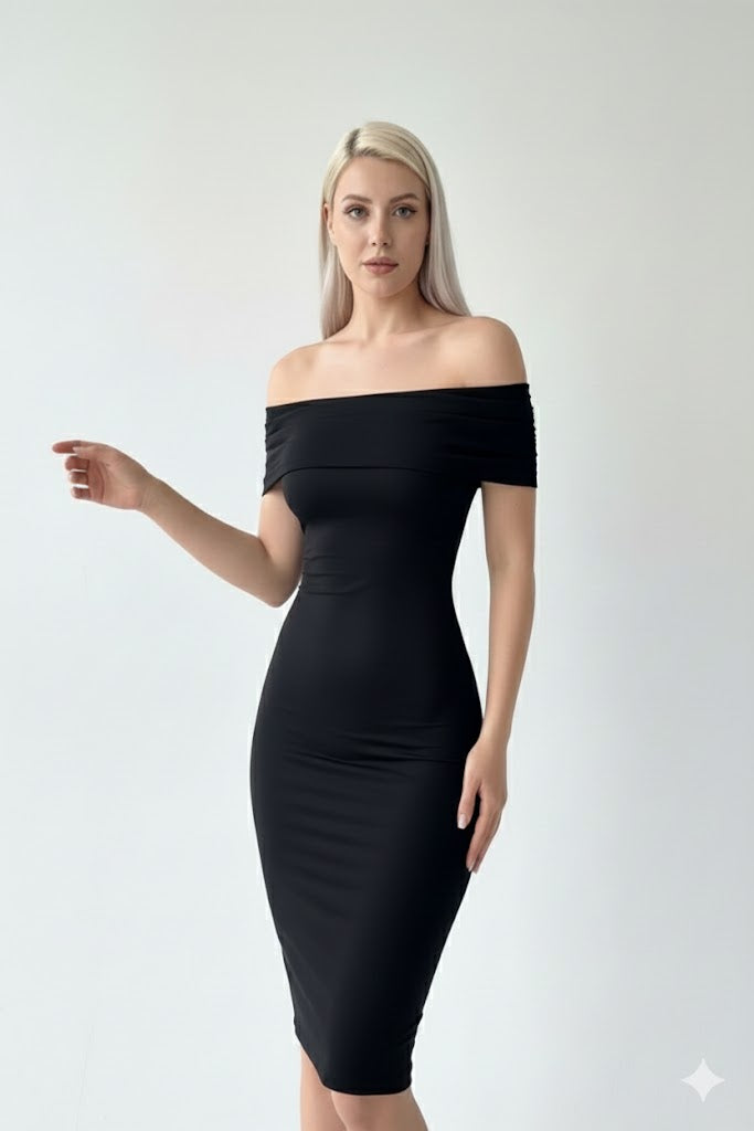 Kadın Madonna Yaka Sandy Elbise