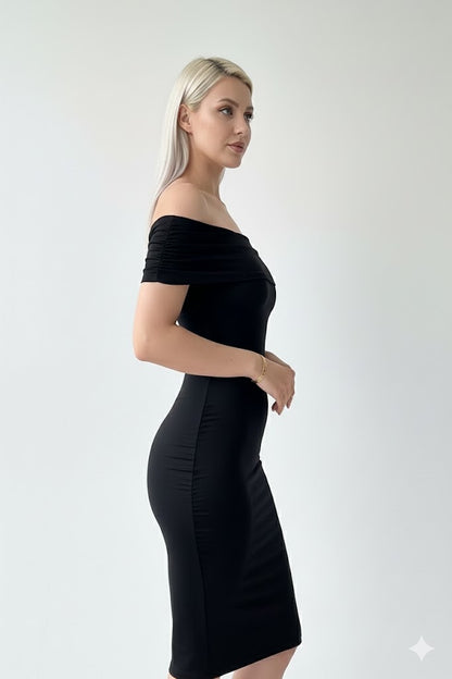 Kadın Madonna Yaka Sandy Elbise