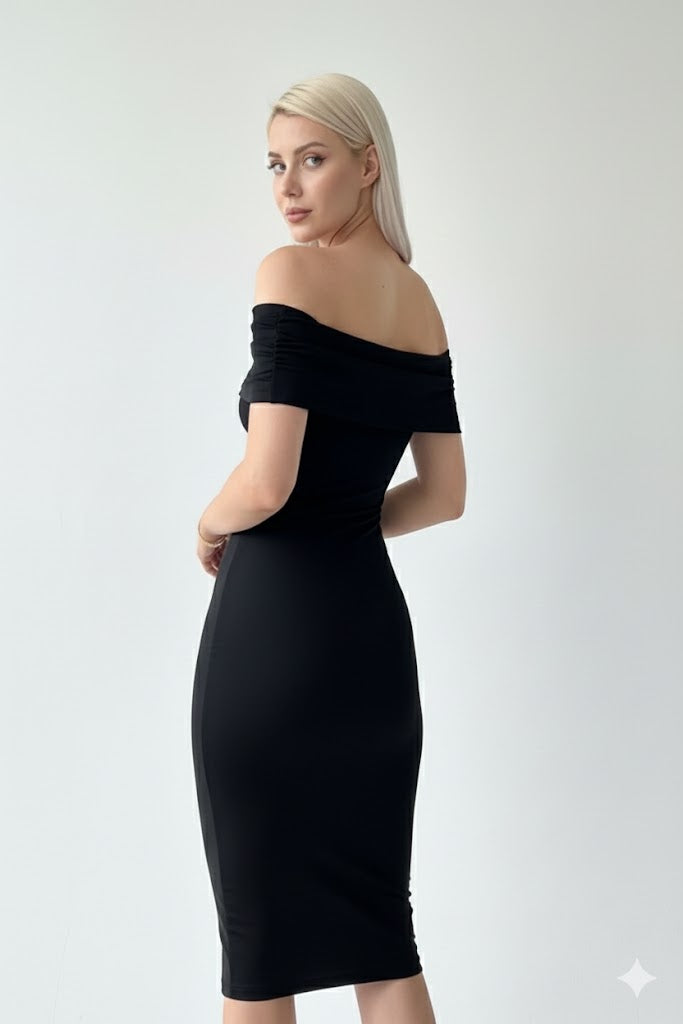 Kadın Madonna Yaka Sandy Elbise