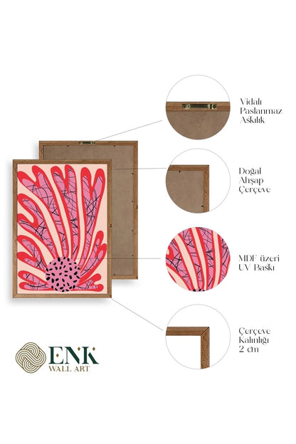 Ünlü Tablolar Üçlü Ahşap Çerçeveli Tablo 30 x 40