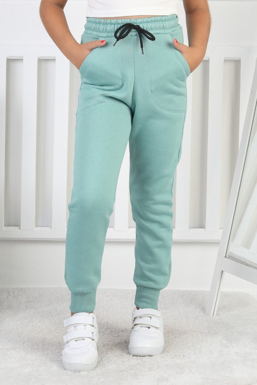 Şardonlu 3 İplik Düz Kız Çocuk Eşofman Altı