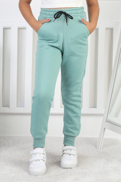 Şardonlu 3 İplik Düz Kız Çocuk Eşofman Altı