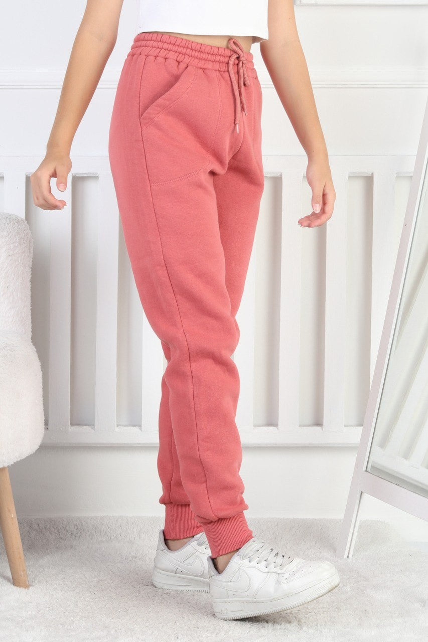 Şardonlu 3 İplik Düz Kız Çocuk Eşofman Altı