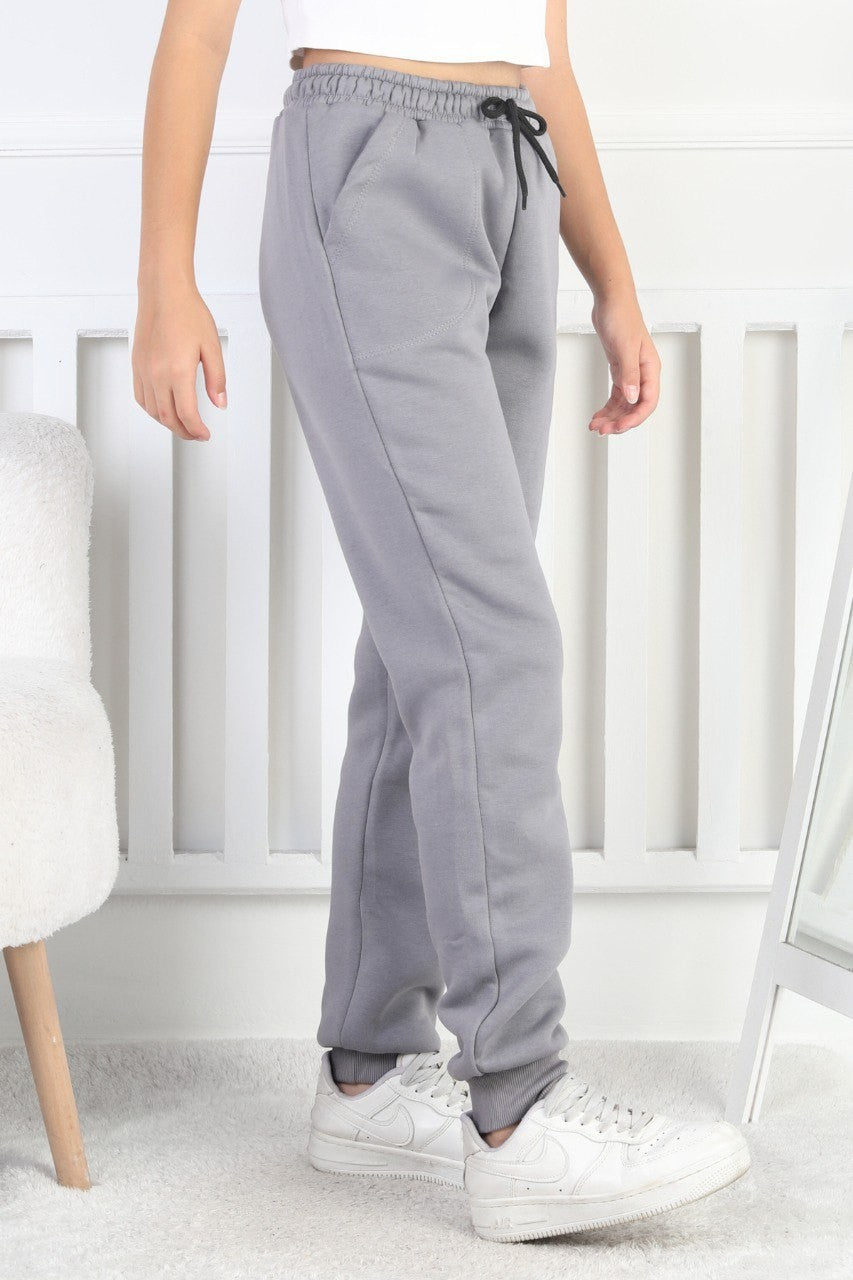 Şardonlu 3 İplik Düz Kız Çocuk Eşofman Altı