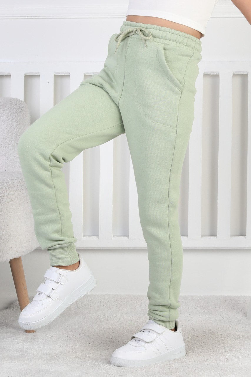 Şardonlu 3 İplik Düz Kız Çocuk Eşofman Altı