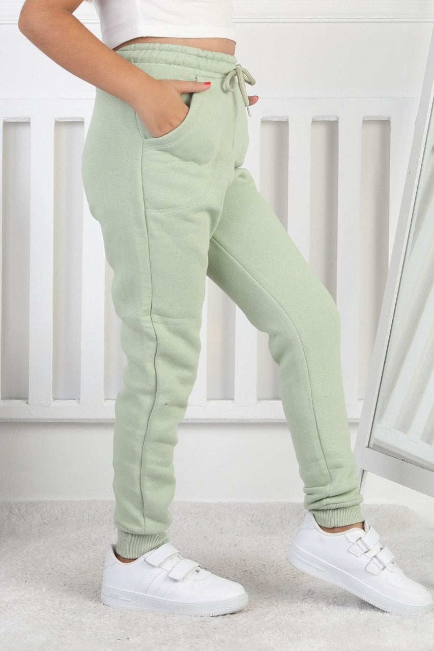 Şardonlu 3 İplik Düz Kız Çocuk Eşofman Altı