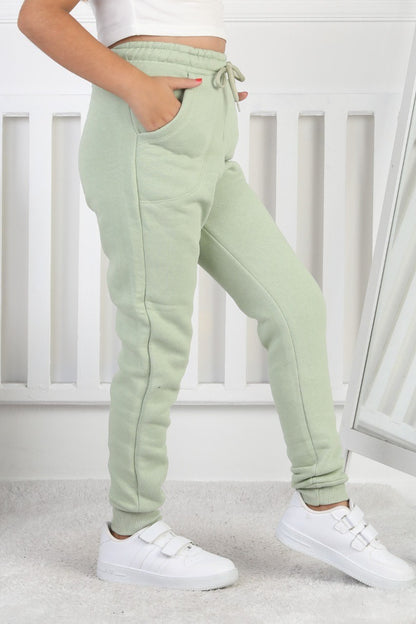 Şardonlu 3 İplik Düz Kız Çocuk Eşofman Altı