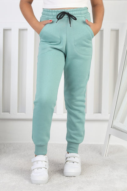 Şardonlu 3 İplik Düz Kız Çocuk Eşofman Altı