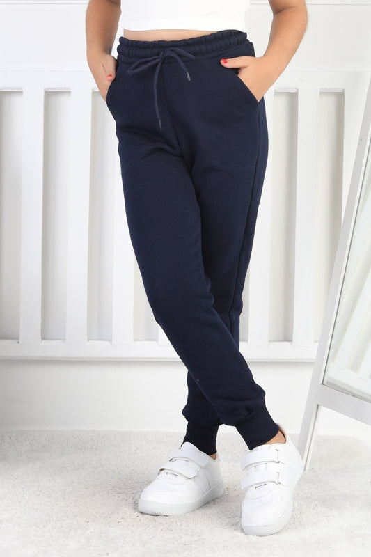 Şardonlu 3 İplik Düz Kız Çocuk Eşofman Altı