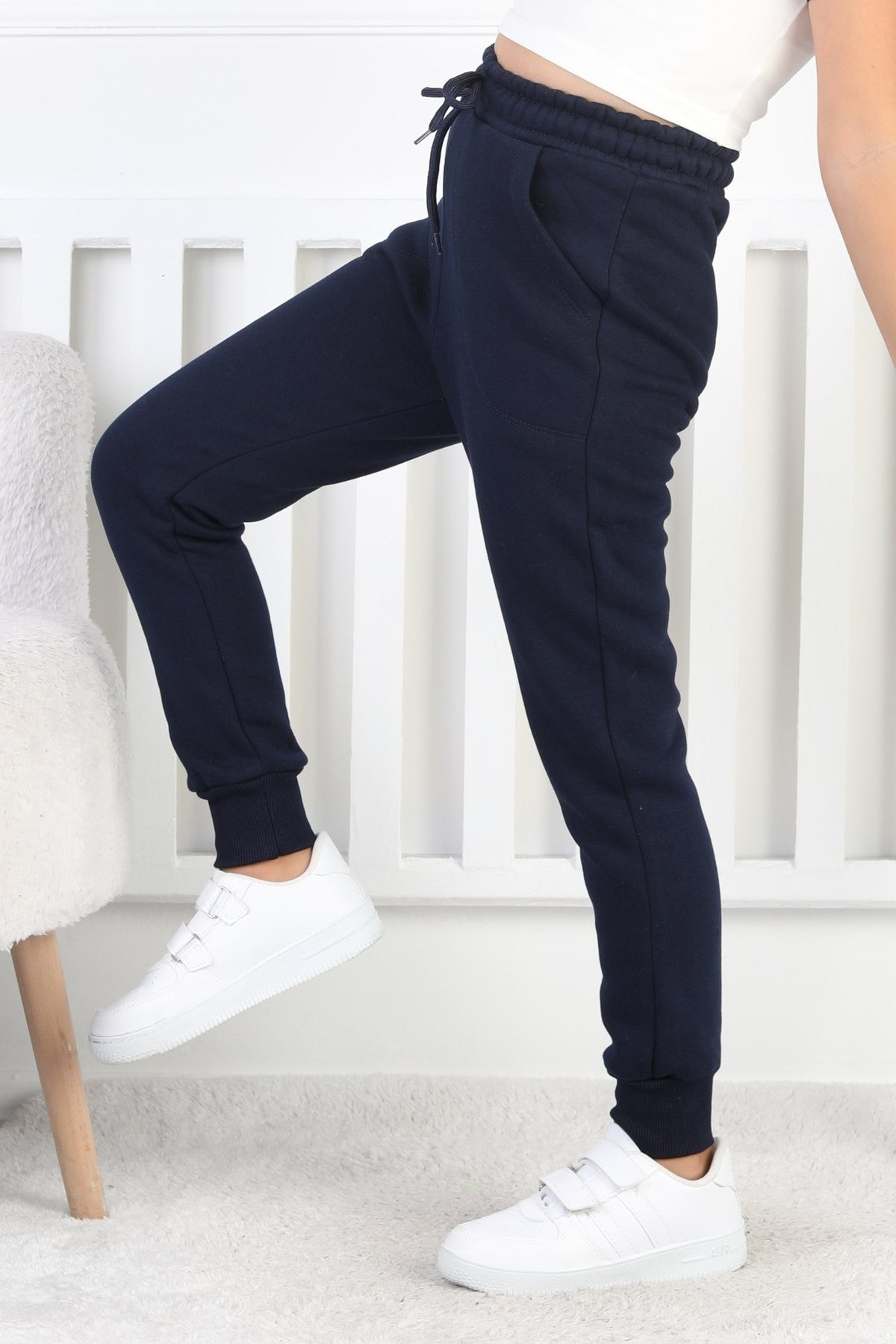 Şardonlu 3 İplik Düz Kız Çocuk Eşofman Altı