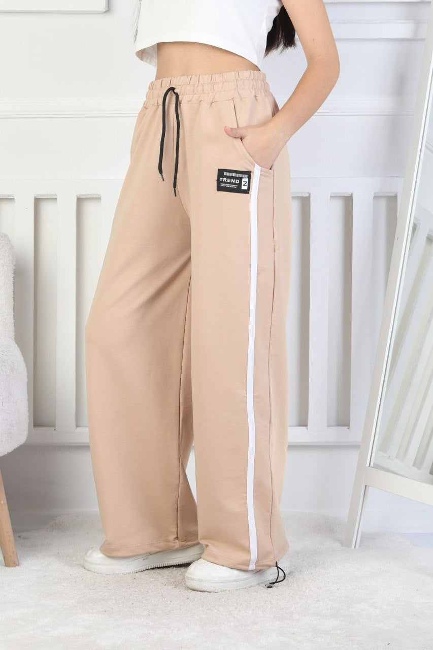 İki İplik Çizgili Kız Çocuk Eşofman Altı