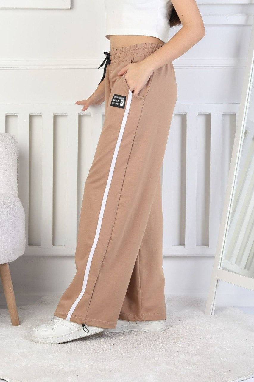 İki İplik Çizgili Kız Çocuk Eşofman Altı