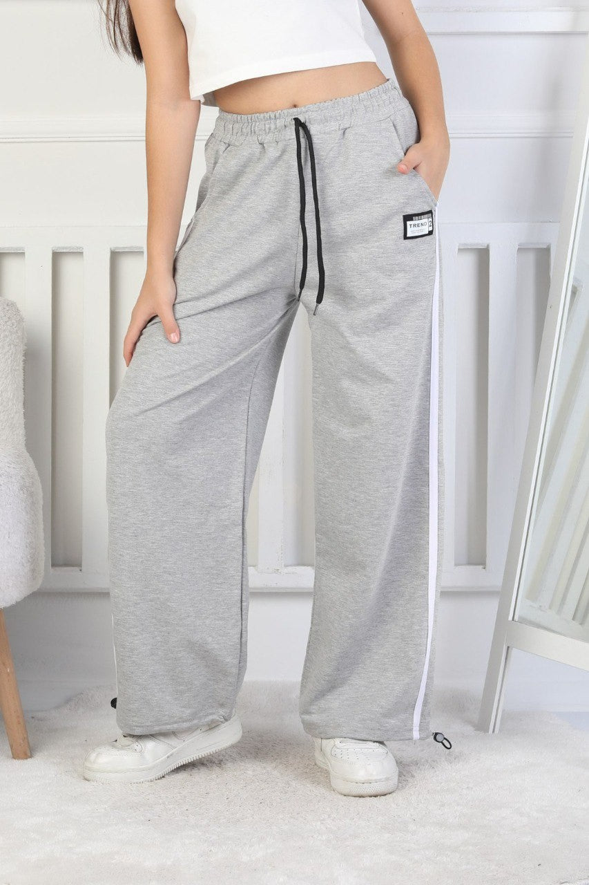 İki İplik Çizgili Kız Çocuk Eşofman Altı