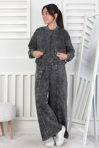 İki İplik Yıkamalı Kolej Yaka Kız Çocuk Takım