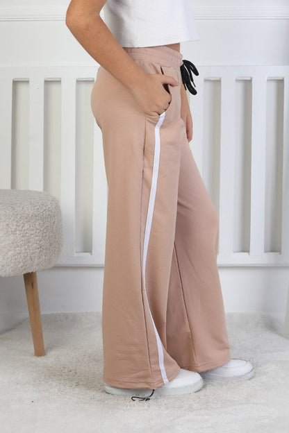 İki İplik Baskılı Çizgili Kız Çocuk Eşofman Altı