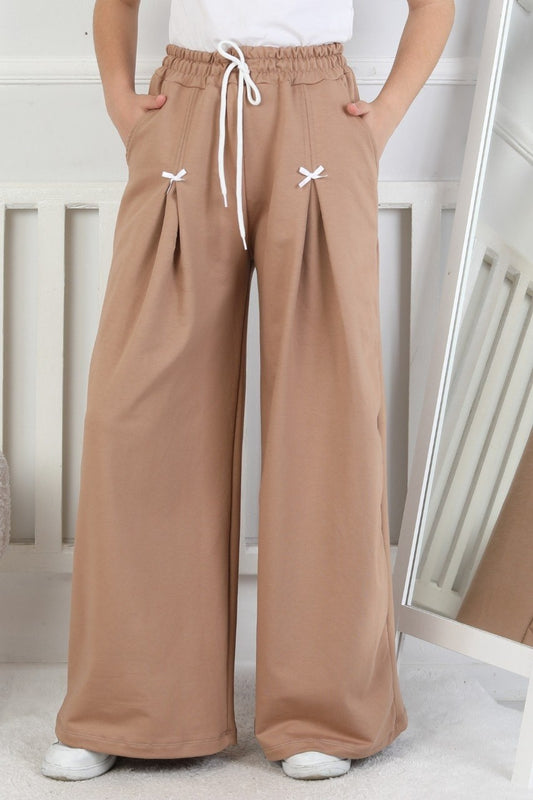 Bol Paça Cepli Baskılı Kız Çocuk Eşofman Altı